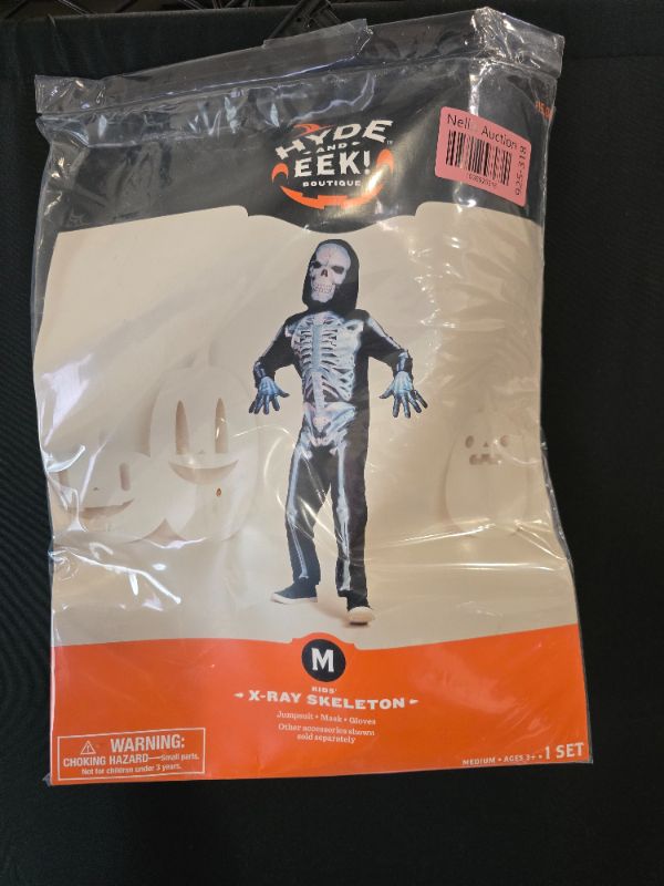 Photo 1 of M Kids X-Ray Skeleton Halloween Costume Jumpsuit 