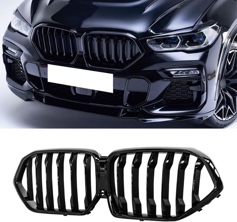 Photo 1 of MAXDOM Replacement Front Upper Grill Fit for BMW (2020-2023) X6 G06 – Gloss Black Single Slat ABS Grille