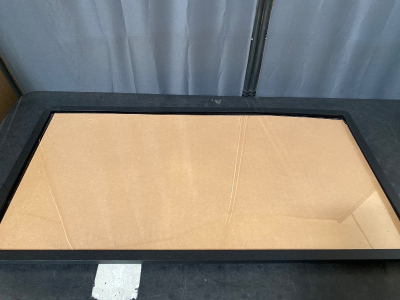 Photo 1 of  30x12 Inch Cork Bulletin Board. This Decorative Framed Pin Board Comes with Desert Pastel Design and a Satin Black Frame. Ideal for Home Office Decor or Message Board 
