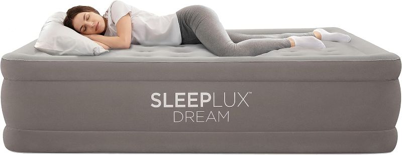 Photo 1 of SLEEPLUX Dream Luxury 20" Queen Air Mattress with Built-in AlwayzAire Dual Pump, True-to-Size Raised Inflatable Mattress, Blow Up Bed with Ultra-Soft Flocked Top and Sides, 1-Year Warranty