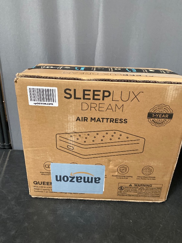Photo 1 of SLEEPLUX Dream Luxury 20" Queen Air Mattress with Built-in AlwayzAire Dual Pump, True-to-Size Raised Inflatable Mattress, Blow Up Bed with Ultra-Soft Flocked Top and Sides, 1-Year Warranty