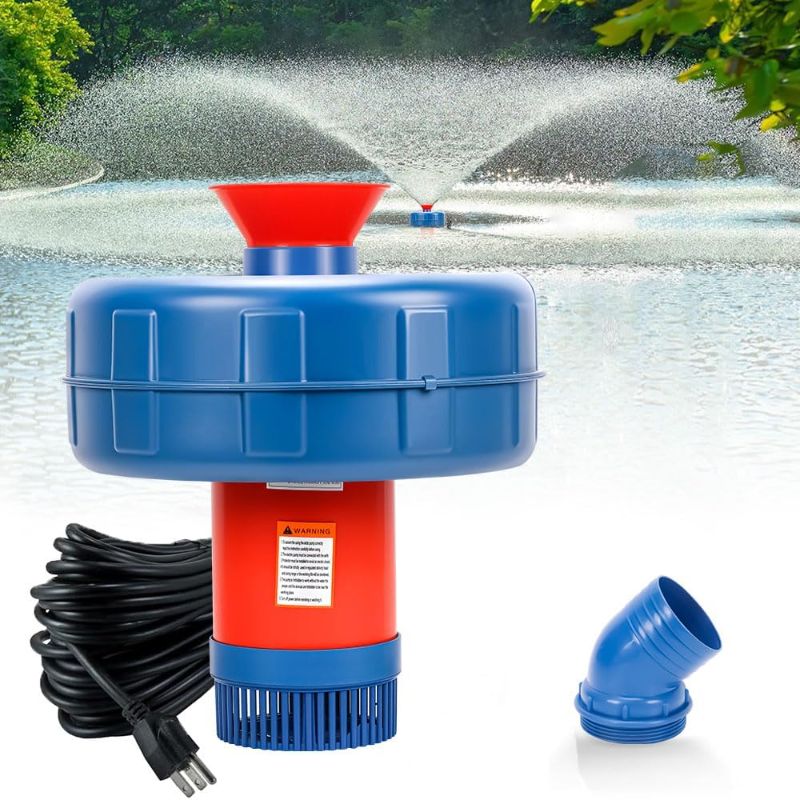 Photo 1 of Pond Fountain Aerator, 1HP/750W 110V Floating Pond and Outdoor Pond Aerating Fountains Pump With 100 Feet Power Cord, Fully Automatic Powerful Lake Floating Fountain for Ponds, Lakes