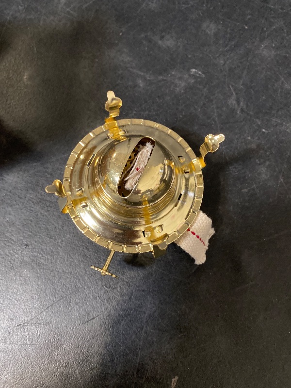 Photo 1 of B&P Lamp® #2 Kerosene Lamp Burner for Mason Jars and Fruit Jars to DIY Oil Lamp (Brass)