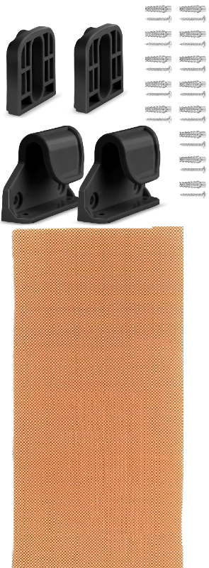 Photo 1 of African Exfoliating Net Sponge + Retractable Baby Gate Replacement Parts, 55" W x 33" H Retractable Baby Gate Extensions (Including 2 x Latches + 2 x Brackets + 1 Set of Screws) for Retractable Gate (Black)