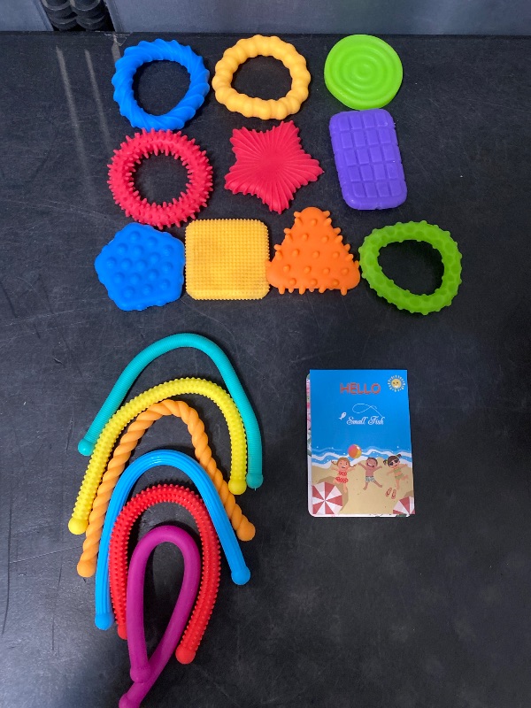 Photo 1 of Sensory Texture Toys for Autistic Kids: 16 Pack Super Soft & Textured Sensory Fidget Toys for Autistic Children Special Needs | Autism Stretchy Toys for Kids 3+ Year Old | ADHD Toys Bulk