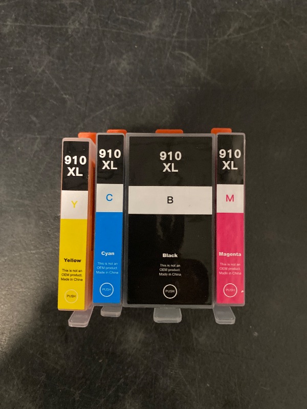 Photo 1 of 910XL Ink Cartridges Combo Pack Replacement for Ink 910 XL Compatible with OfficeJet Pro 8020 8025 8028 8035 8030 8010 8015 8018 8022 Printer (4 Pack, Black, Cyan, Magenta, Yellow)