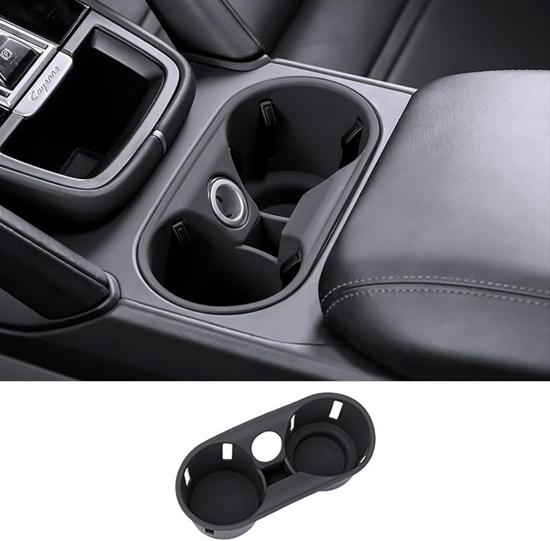 Photo 1 of Cup Holder Coasters for Cayenne Accessories, Silicone Non-Slip Car Cup Holder Insert for Porsche 2018-2025 Cayenne Car Accessories (for Cayenne 2018-2025 Black)