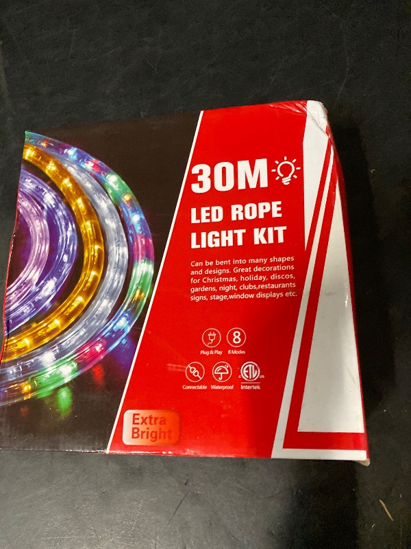 Photo 1 of 100ft LED Rope Lights Outdoor, 720 LED Connectable and Flexible Tube Lights with 8 Modes, Waterproof LED Rope Lighting for Garden, Patio, Pool, Bedroom, Party, Indoor Outdoor Decoration (White)