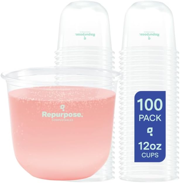 Photo 1 of Repurpose Disposable Stemless Glasses, 12oz, 100 Cups, Plant-Based, BPA Free, No PFAS Added, Certified BioBased, FDA Non-Toxic, Ultimate Cool Girl Cup
