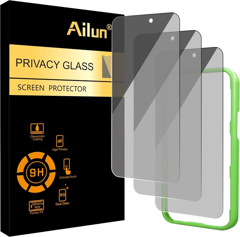 Photo 1 of iPhone 17 [6.3 inch] 3 Pack Privacy Screen Protector with installation frame, Anti Spy Private Tempered Glass Anti-Scratch Case Friendly