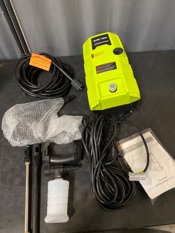 Photo 1 of Pressure Washer, 5000PSI Max 3.6GPM with Foam Cannon 35FT Power Cord 4 Nozzles for Cars, Green