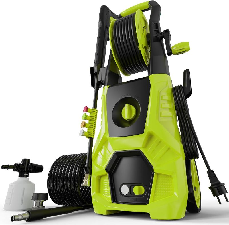 Photo 1 of Pressure Washer, 5000PSI Max 3.6GPM with Foam Cannon 35FT Power Cord 4 Nozzles for Cars, Green