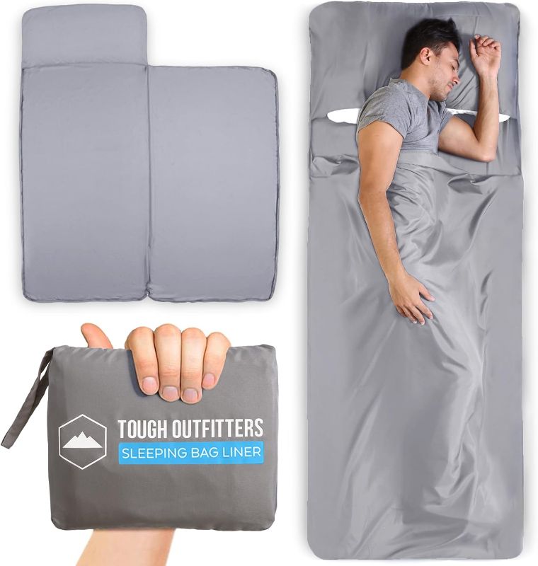 Photo 1 of Sleeping Bag Liner - Adult Sleep Sack & Travel Sheets for Hotel - Travel Sleep Sack, Camping Sleeping Bag Liners for Cold Weather