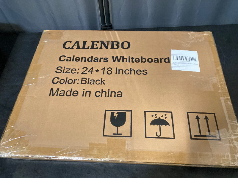 Photo 1 of Monthly Calendar Dry Erase Whiteboard, 24" x 18" Magnetic Calendar White Board, Double-Sided Portable Board with Black Aluminium Frame for Office, Kitchen, School, Home
