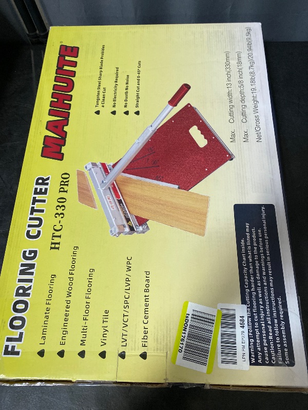 Photo 1 of 13" Laminate Floor Cutter – 17mm Manual Vinyl Plank Cutter for LVP, SPC, WPC, Bamboo & Engineered Wood | Dust-Free Flooring Cutter Tool with 0°-45° Adjustable Angle & Tungsten Steel Blade