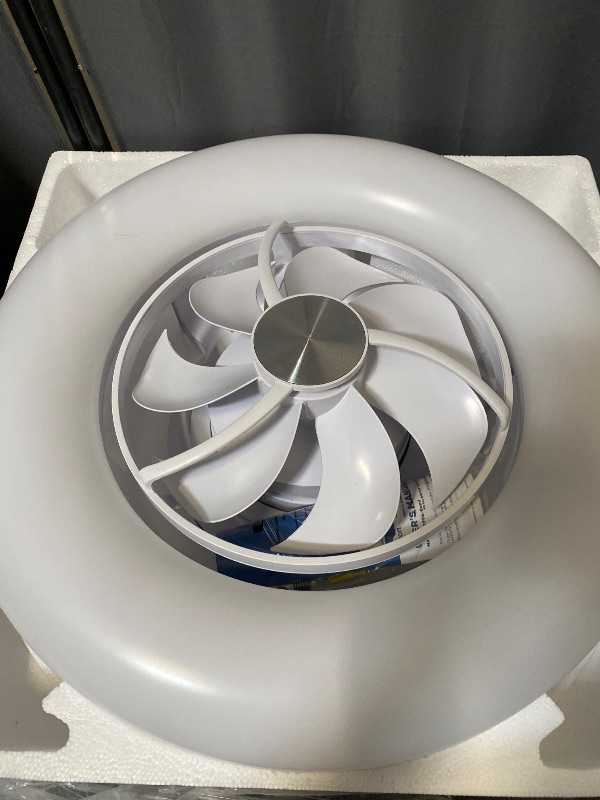 Photo 1 of Orison Ceiling Fan with Light 22.4 in Low Profile LED-RGB Color Changing