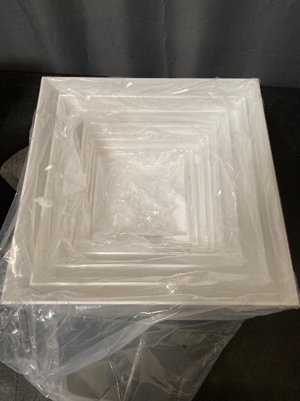 Photo 1 of 8PCS Buffet Risers, Food Risers for Buffet Table, Display Stand for Catering Dessert, White Acrylic Cube Boxes Nesting Risers for Cupcake Candy Food, Parties, Brunch (10'',9'',8'',7",6.5",6",5.5",5")