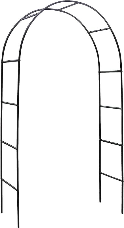 Photo 1 of Metal Pergola Arbor, Outdoor Flower Garden Arch Trellis, Steel Garden Arbor for Climbing Plants, Wedding Decoration, 7'8" H x 4'5" W