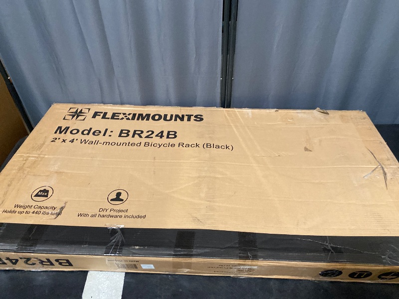 Photo 1 of FLEXIMOUNTS 2 Pack 2x4ft Garage Storage 24x48 inch Bike Wall Shelving Rack, 440lbs Total Weight Capacity, Black