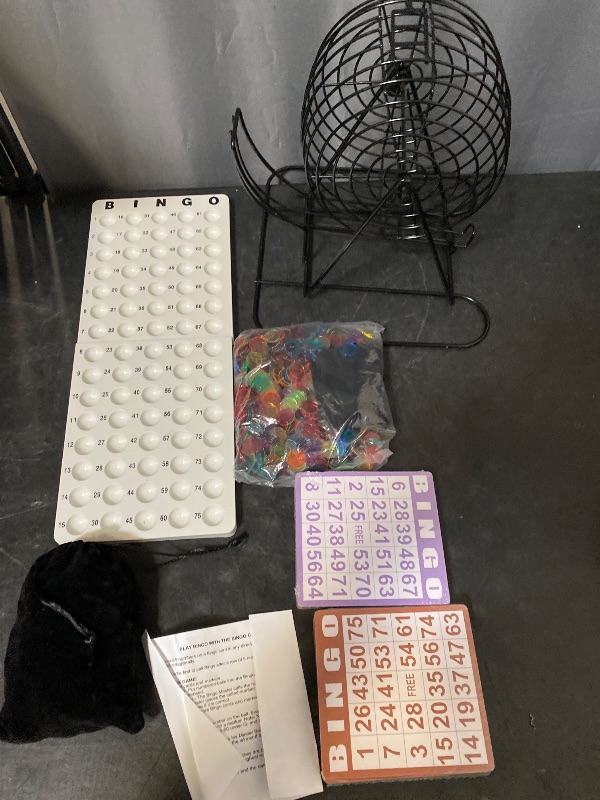 Photo 1 of Deluxe Bingo Game Set-Includes Bingo Cage,600 Colorful Bingo Chips with a Bag,100 Mixed Bingo Cards,75 Calling Balls with a Bag,Plastic Master Board-Ideal for Large Groups, Parties