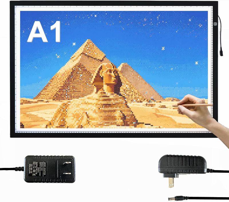 Photo 1 of A1(34.6in X 23.6in) Extra Large Tracing LED Light Pad Kits for Diamond Art, Sketching, Painting - 5 Levles Adjustable Brightness, Sketching, Tracing - DIY Diamond Art Light Box - No mesh No dot