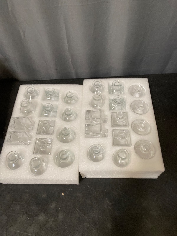 Photo 1 of Glasseam Mini Bud Vases for Centerpieces: Clear Small Flower Vase Set of 20 Cute Tiny Glass Vases for Flowers Modern Decorative Wedding Table Centerpiece for Dining Room Decoration