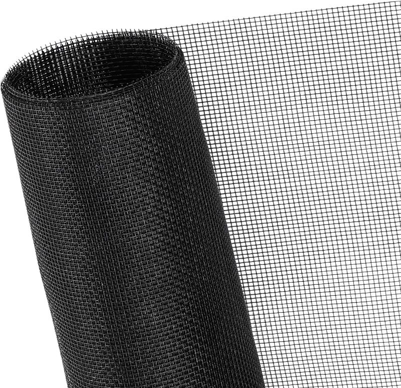 Photo 1 of 48"x102" Window Screen Mesh, Fiberglass Window Screen, Screen Door Mesh, Windows Screens and Screen Door Replacement, Patio Screen Mesh- Black