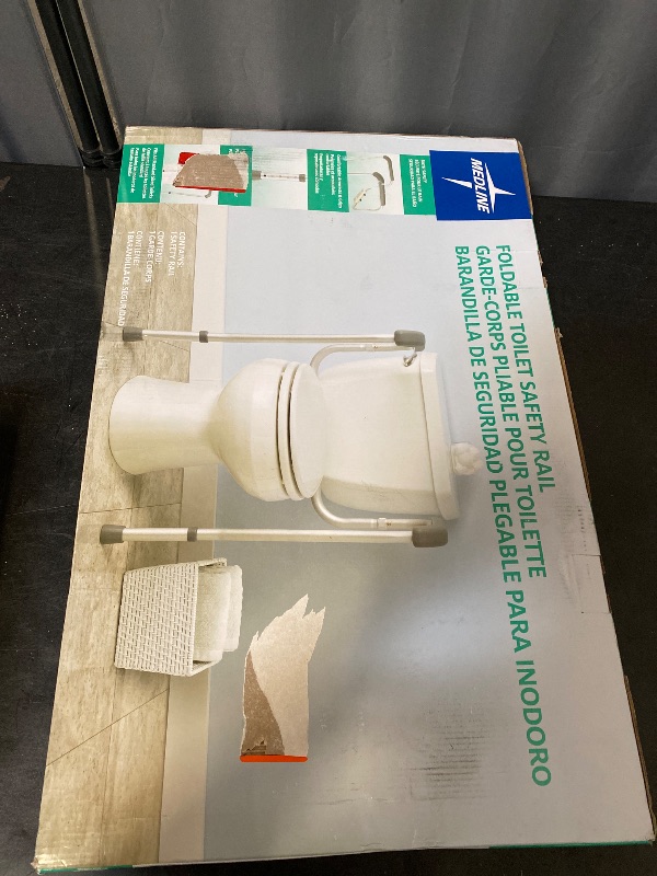 Photo 1 of Medline Toilet Safety Rail For Seniors with Easy Installation, Height Adjustable Toilet Safety Frame, Bathroom Assist Rail with Armrests, Bathroom Safety, 250 lb. Weight Capacity
