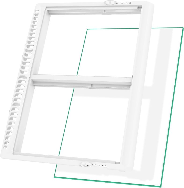 Photo 1 of UPGRADED 240364787 Refrigerator Crisper Drawer Cover with 240350608 Crisper Glass Replacement Compatible with Frigidaire kenmore Refrigerator Drawer Replacement, Fridge Crisper Pan Drawer Cover