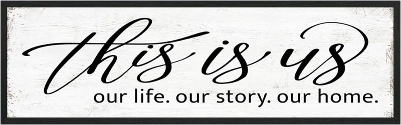 Photo 1 of This Is Us Wall Decor Sign: Romantic Bedroom Wall Decor Above Bed For Couples, Family Love Quotes Home Decor, Wall Decorations For Living Room, Modern Farmhouse Kitchen Decor, French Country Decor Aesthetic