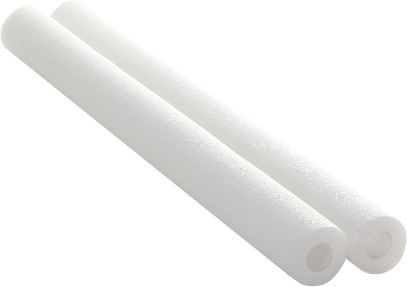 Photo 1 of 2 Pack Jumbo Pool Noodles Floating Pool Noodles Foam Tube Large Hollow Floating Training Device Swimming Craft Projects Padding Bumper(50 x 4.5 Inch,White)