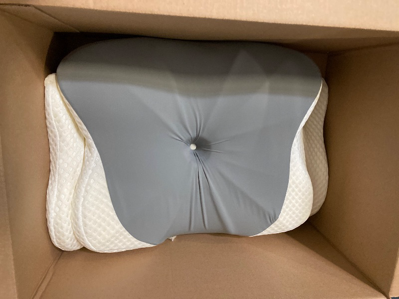 Photo 1 of DONAMA Cervical Pillow for Sleeping, Contour Memory Foam Pillow for Neck and Shoulder Support, Ergonomic Neck Pillow for Side Back Stomach Sleepers, Bed Pillows with Cooling Pillowcase