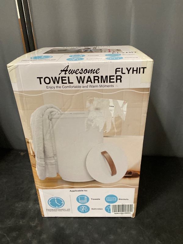 Photo 1 of Large Towel Warmer for Bathroom - Heated Towel Warmers Bucket, Wood Handle, Auto Shut Off, Fits Up to Two 40"X70" Oversized Towels, Bathrobes, Blankets, Best Ideal for Mother's Gifts
