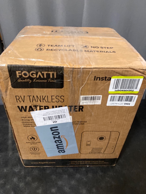 Photo 1 of FOGATTI RV Tankless Water Heater, InstaShower 7, 3 Optional Door Sizes 15"x15", 15"x18" and 18"x18" for Refitment, DC 12V, Optimized Summer Comfort Performance, Ideal for RVers' Family Use