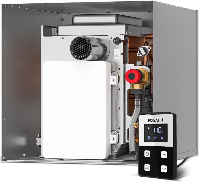 Photo 1 of FOGATTI RV Tankless Water Heater, InstaShower 7, 3 Optional Door Sizes 15"x15", 15"x18" and 18"x18" for Refitment, DC 12V, Optimized Summer Comfort Performance, Ideal for RVers' Family Use