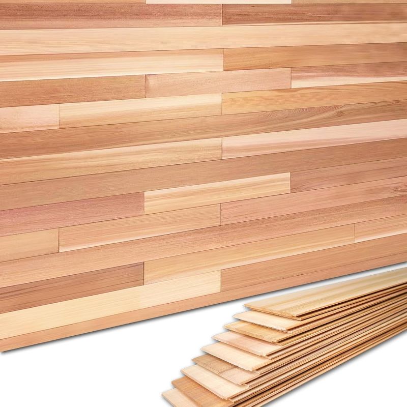 Photo 1 of Western Red Cedar Wall Panels, 3.5" Wx16-55" L Wood Planks for Walls, Accent Wall Panels for Interior and Exterior Wall Decor (10.5 Square Feet)