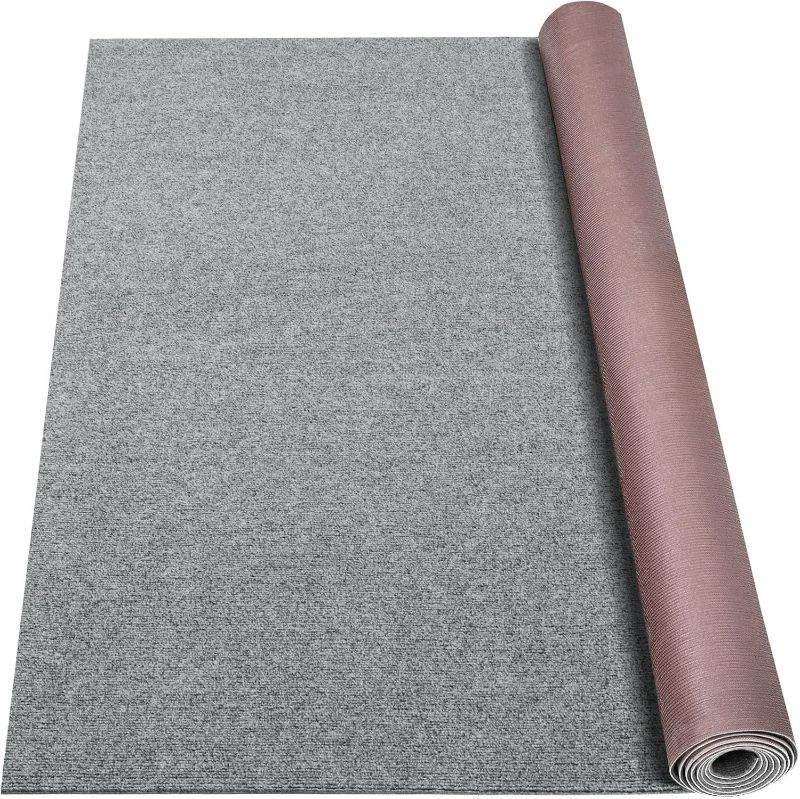 Photo 1 of Marine Carpet,5 FT x 10 FT Smoke Gray Indoor Outdoor Carpet 0.2" Thick Boat Carpet with Water-Proof TPE Backing, Non-Slide Outdoor Marine Carpet Roll for Home, Patio, Porch, Deck