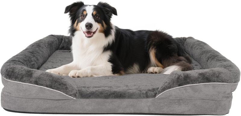 Photo 1 of Dog Bed Medium to Large Dogs - Waterproof Couch with Removable Washable Cover and Egg Crate Foam Comfort Cage Beds Zipper Non-Slip Bottom Pad Bite-Proof