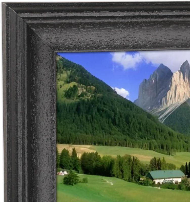 Photo 1 of 12x32 inch Picture Frame Solid Wood Black Suitable for Panoramic Photo/Poster/Painting/Group Photo/Puzzle