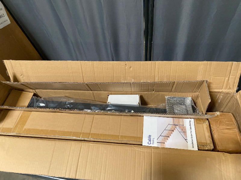 Photo 1 of CKE 15ft-20ft Complete Set 36" Cable Railing Post Kit, 4Pack Black Level Drilled Line Posts(35"x2"x2"), Swageless Deck Cable Railing System Kit, 250ft 1/8" Wire Rope(No Handrail), Black Post Kit LPS02