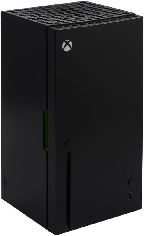 Photo 1 of Xbox Series X Replica Mini Fridge – Thermoelectric 4.5L Cooler for 8 Cans, AC/DC Powered Portable Beverage & Snack Storage, Gamer Room, Office, Car Essential