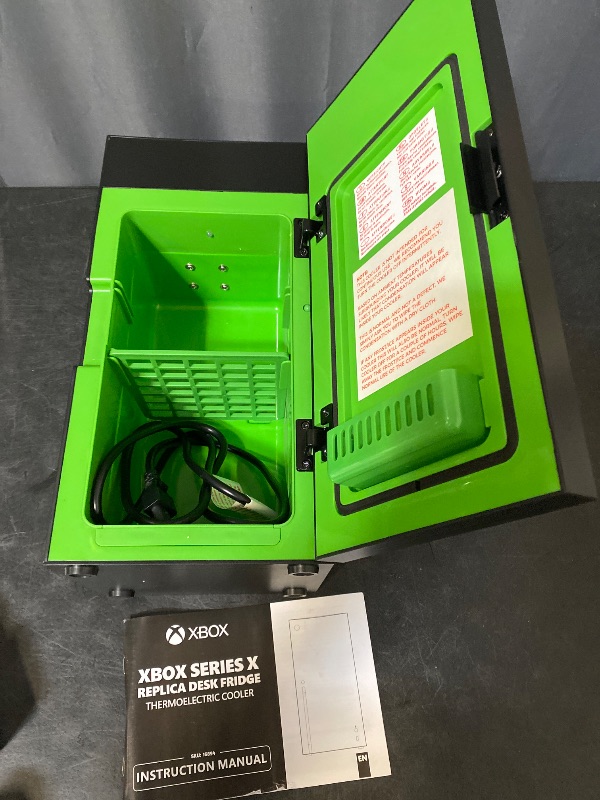 Photo 1 of Xbox Series X Replica Mini Fridge – Thermoelectric 4.5L Cooler for 8 Cans, AC/DC Powered Portable Beverage & Snack Storage, Gamer Room, Office, Car Essential