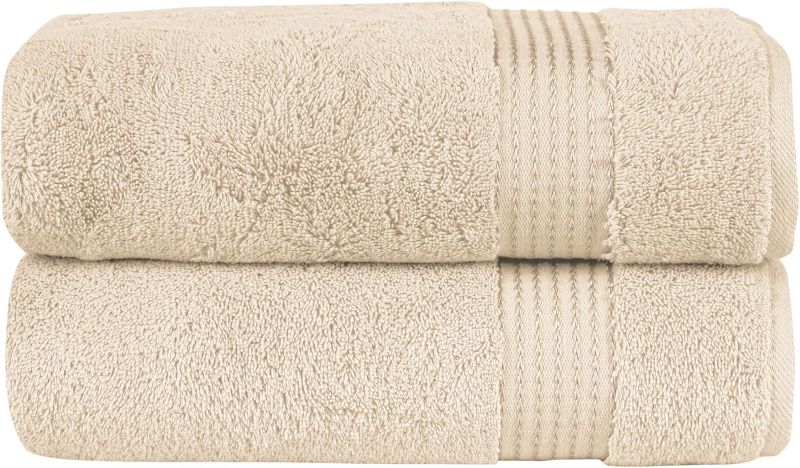 Photo 1 of Elegant Comfort Premium Turkish Cotton 2 Pack Bath Towel Set - 27 x 54 inch, Luxurious Hotel Spa Quality 100% Turkish Cotton 2PC Bath Towel Set - Highly Absorbent - Soft Bathroom Towels, Ivory