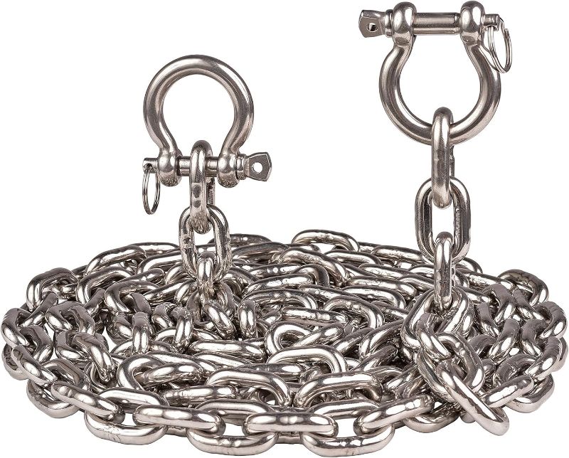 Photo 1 of 316 Stainless Steel Boat Anchor Chain with 2 Pcs Anti-Off Shackles, Marine Grade