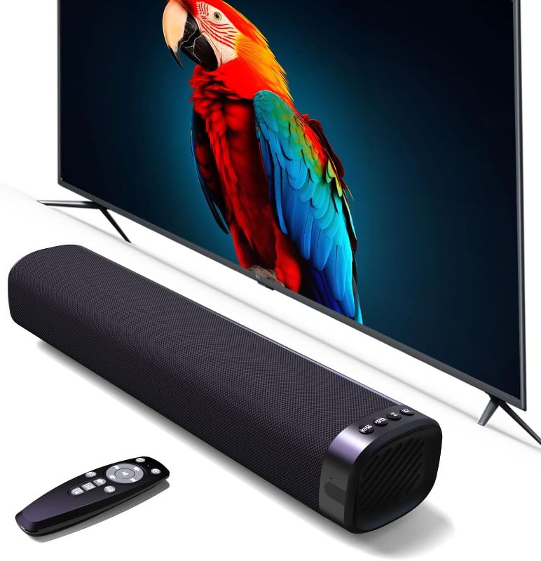 Photo 1 of Sound Bar for Smart TV, Bluetooth Sound bar for TV with Optical/AUX/HD ARC, 50w Surround Sound Speakers, Surround Sound System for TV/PC/Gaming/Projectors, Wall Mountable PC Soundbar