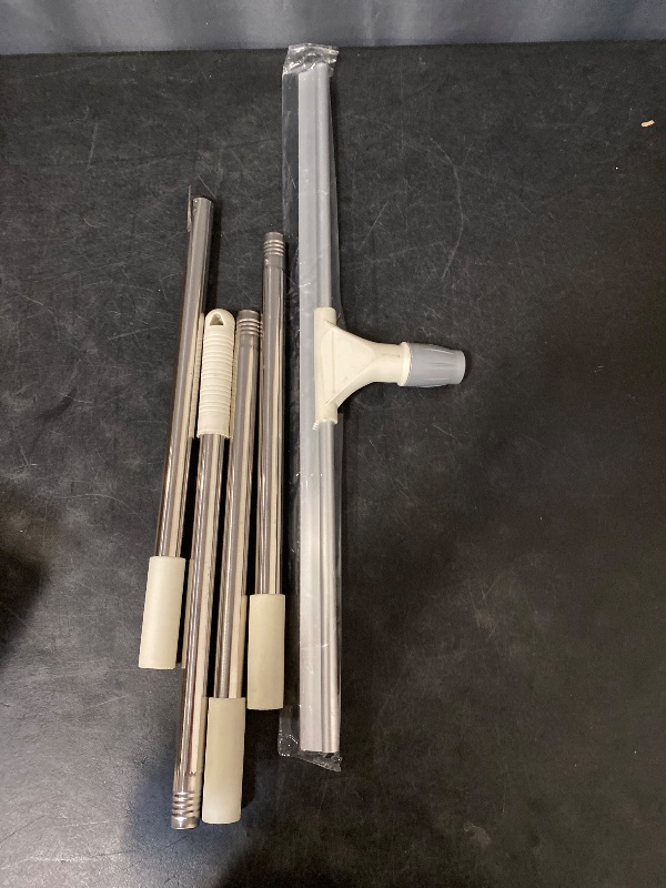 Photo 1 of 24'' Large Floor Squeegee Broom, 60'' Long Handle Commercial Squeegee for Floor, Heavy Duty Rubber Squeegee for Tiles Garage Courtyard Deck Bathroom Water Foam Cleaning