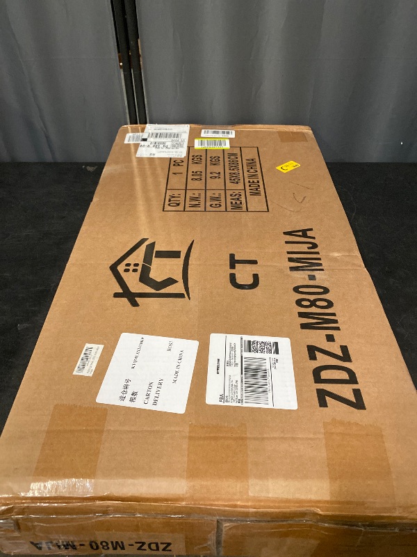 Photo 1 of Folding Table, 31.5" Small Desk for Bedroom with Power Outlet, Space Saving Foldable Computer Desk for Home Office, Easy Assembly, Beige