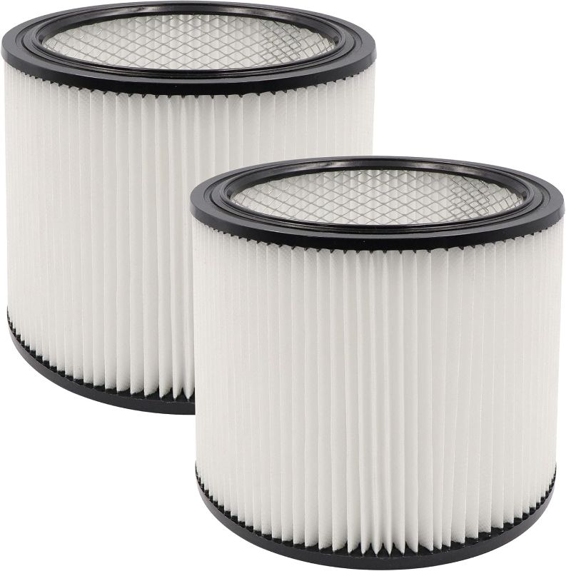 Photo 1 of 2 Pack Replacement Cartridge Filter Fit for shopvac 90304, 90350, 90333,903-04-00, 9030400,5 Gallon Up Wet/Dry Vacuum Cleaners