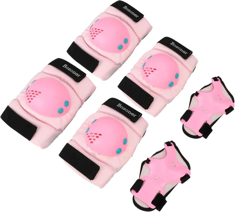 Photo 1 of BOSONER Kids/Youth Knee Pads Elbow Pads Wrist Guards Set for 3-15 Years, Child Protective Gear Set for Roller Skates, Cycling, BMX Bike, Skateboard, Inline Skating, Scooter Riding Sports
