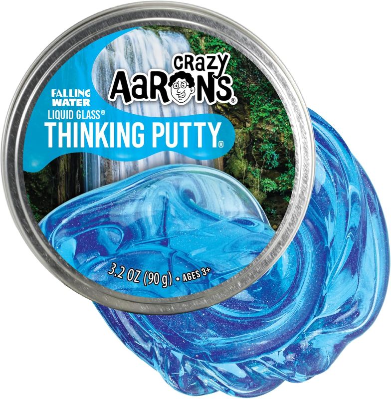 Photo 1 of Crazy Aaron's Transparent Thinking Putty - 4" Falling Water Liquid Glass See Through Putty Tin - 90 Grams, Never Dries Out - Made in USA